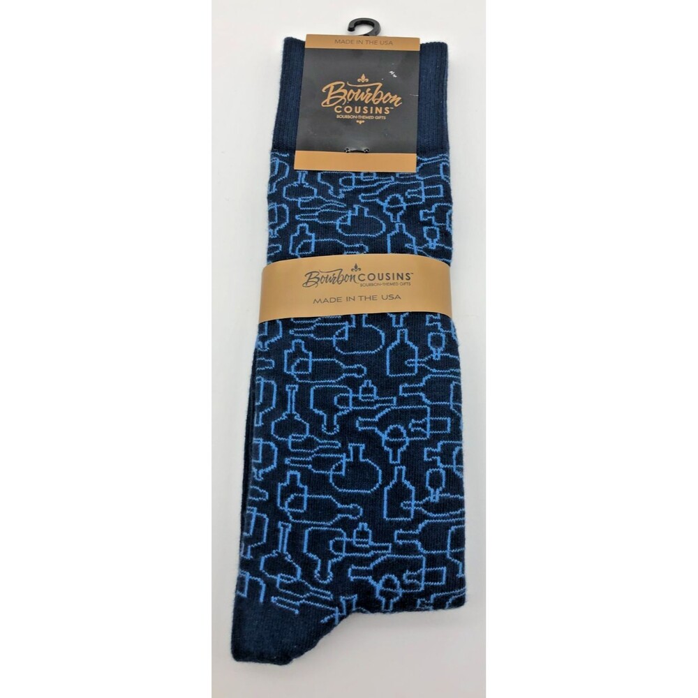 Bourbon Cousins Mens Socks Blue BOURBON DAYS Distillery USA NEW